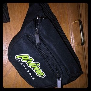 Black and neon green fanny pack